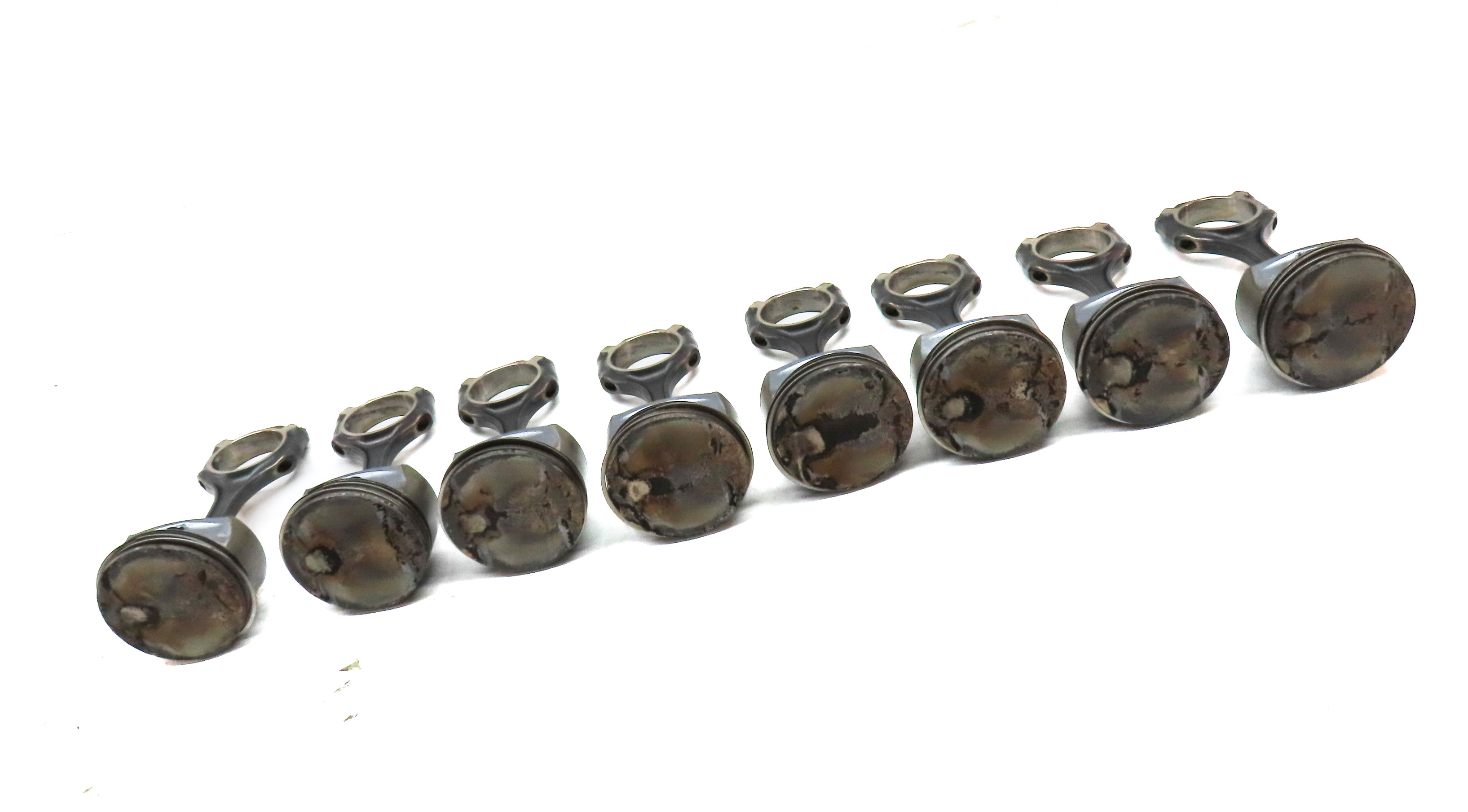 06-12 MB C E GL ML CLK R CLASS 4.6L M273 ENGINE PISTON & CONNECTING ROD SET/8 — exact item pictured